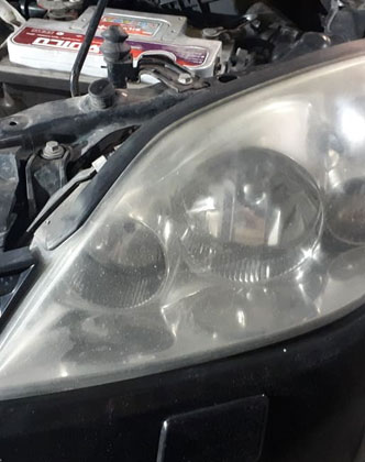 Nissan Almera полировка передних фар