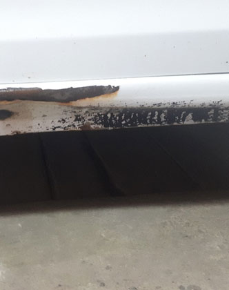 Renault Logan рихтовка и покраска левого порога